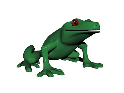 Green tree frog with red eyes Stock Illustration