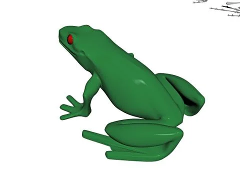 Green tree frog with red eyes Stock Illustration