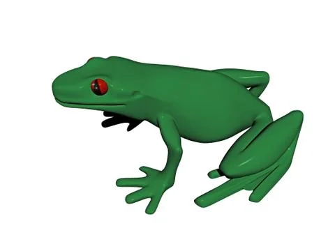 Green tree frog with red eyes Stock Illustration