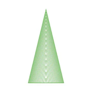 Green tree geometric pyramidal shape simple icon Illustrazione stock