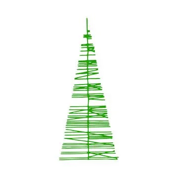 Green tree geometric pyramidal shape simple icon Stock Illustration