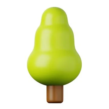 Green tree high quality 3D render illustration icon. 스톡 일러스트