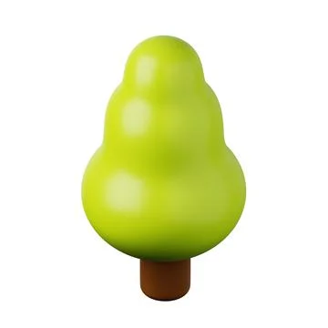 Green tree high quality 3D render illustration icon. 스톡 일러스트