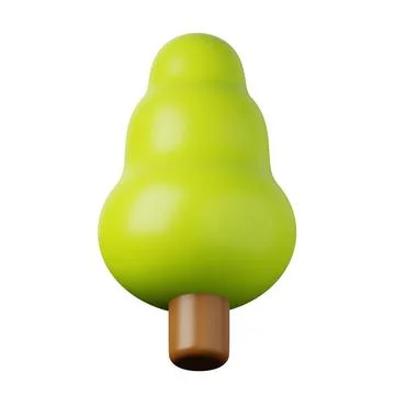 Green tree high quality 3D render illustration icon. Stock Illustration