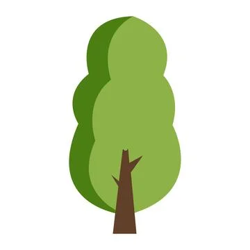 Green tree icon. flat color design. vector illustration Stock Illustration