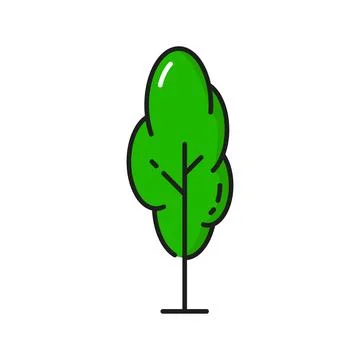 Green tree icon of forest or garden park plant Stock Illustration