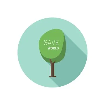 Green tree icon. Illustrazione stock