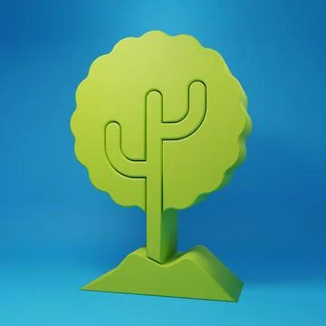 Green Tree icon isolated on blue background. Forest symbol. Minimalism conc.. Stock-Illustration