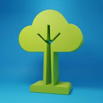 Green Tree icon isolated on blue background. Forest symbol. Minimalism conc.. Stock-Illustration