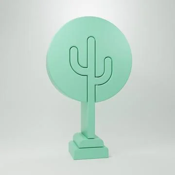 Green Tree icon isolated on grey background. Forest symbol. Minimalism conc.. Stock Illustration