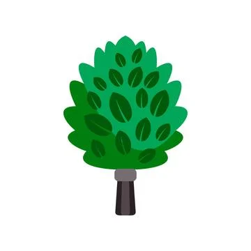 Green tree icon representing nature and growth Illustrazione stock