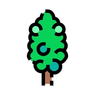 Green tree icon representing nature and ecology Stock Illustration