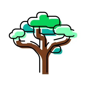 Green tree icon representing nature and ecology concept Stock Illustration