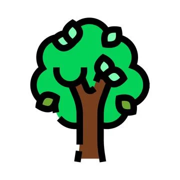 Green tree icon symbolizing nature and environment Stock Illustration