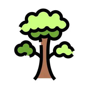 Green tree icon symbolizing nature and growth Stock Illustration