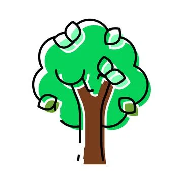 Green tree icon symbolizing nature and environment Stock Illustration