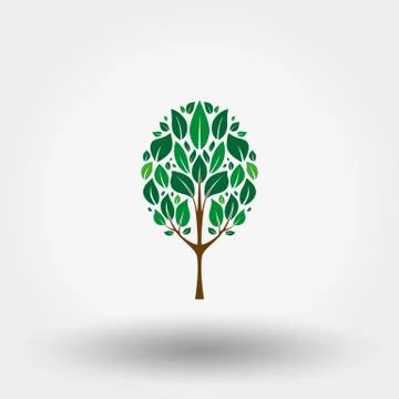 Green tree. Icon. Vector. Flat. Stock Illustration