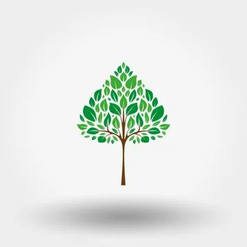 Green tree. Icon. Vector. Flat. Stock Illustration