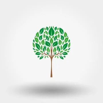 Green tree. Icon. Vector. Flat. Stock Illustration