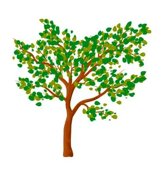 Green tree isolated vector symbol icon design. Stock Illustration