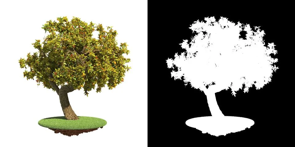 Green Tree Isolated on White Background. Stock Illustration