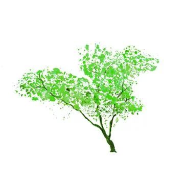 Green tree isolated on white background Stock Illustration