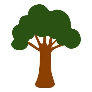 Green tree isolated on white background, vector illustration Stock Illustration