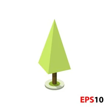 Green tree isometric illustration Stock Illustration