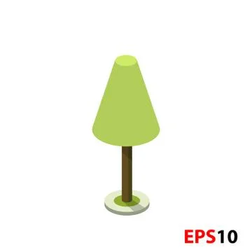 Green tree isometric illustration Stock Illustration