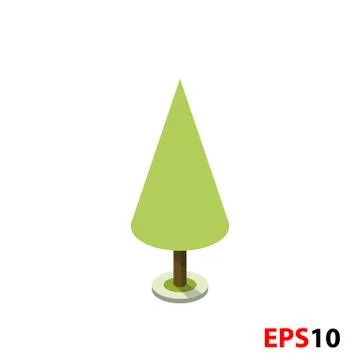 Green tree isometric illustration Stock Illustration