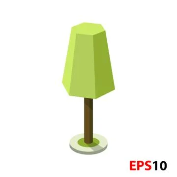 Green tree isometric illustration Stock Illustration