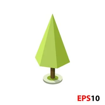 Green tree isometric illustration Stock Illustration