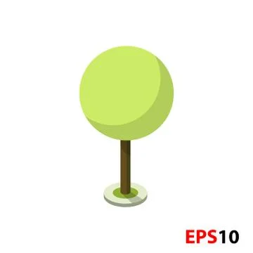 Green tree isometric illustration Stock Illustration