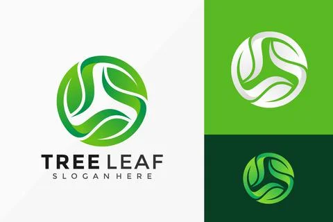 Green Tree Leaf Creative Logo Design. Modern Idea logos designs Vector illust Stock Illustration