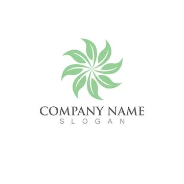 Green Tree leaf ecology logo vector Illustrazione stock