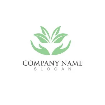 Green Tree leaf ecology logo vector Illustrazione stock