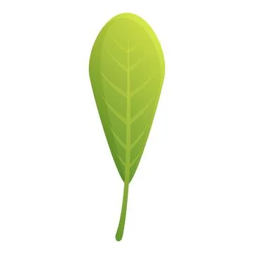 Green tree leaf icon, cartoon style Stock Illustration