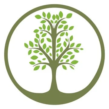 Green tree of life in a circle Stock Illustration