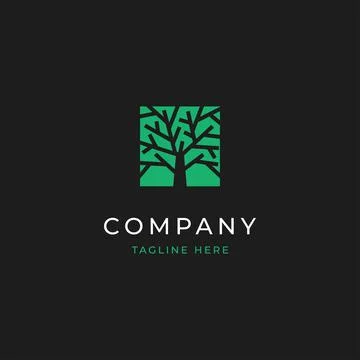Green tree logo design Stock Illustration