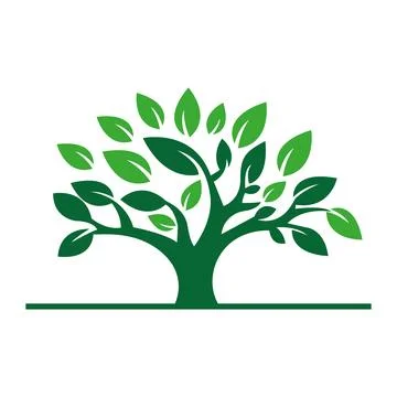 Green tree logo vector illustration Green Tree Logo Design Vector Illustration f Stock Illustration
