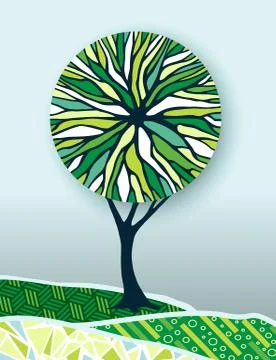 Green tree nature environment concept illustration Stock Illustration