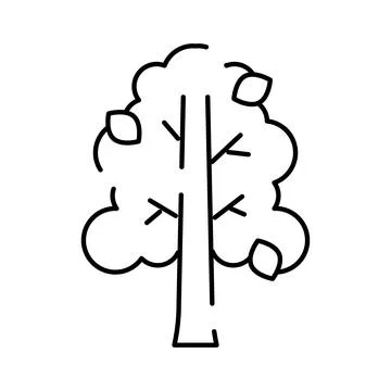 Green tree outline icon representing nature ecology Stock Illustration