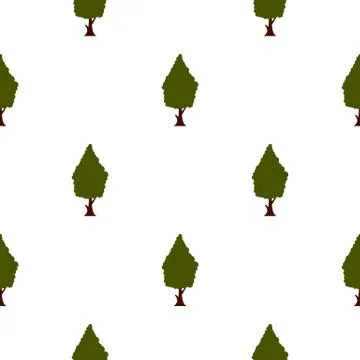 Green tree pattern flat Illustrazione stock
