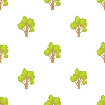 Green tree pattern seamless vector Stock Illustration