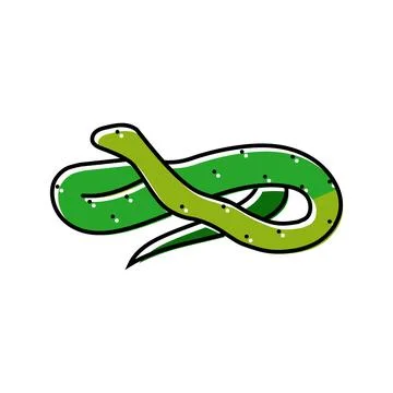 Green tree python animal snake color icon vector illustration Stock Illustration