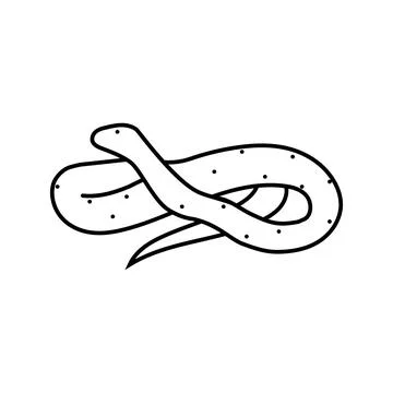 Green tree python animal snake line icon vector illustration Stock Illustration