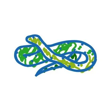 Green tree python animal snake icon doodle illustration Illustrazione stock