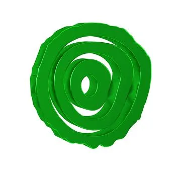 Green Tree rings icon isolated on transparent background. Wooden cross sectio Stock Illustration