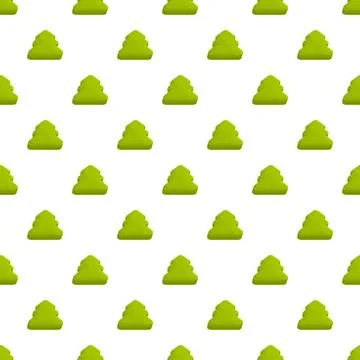 Green tree shapes creating seamless nature pattern Stock Illustration