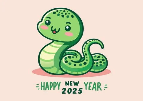 Green tree snake is the symbol of 2025 Stock Illustration
